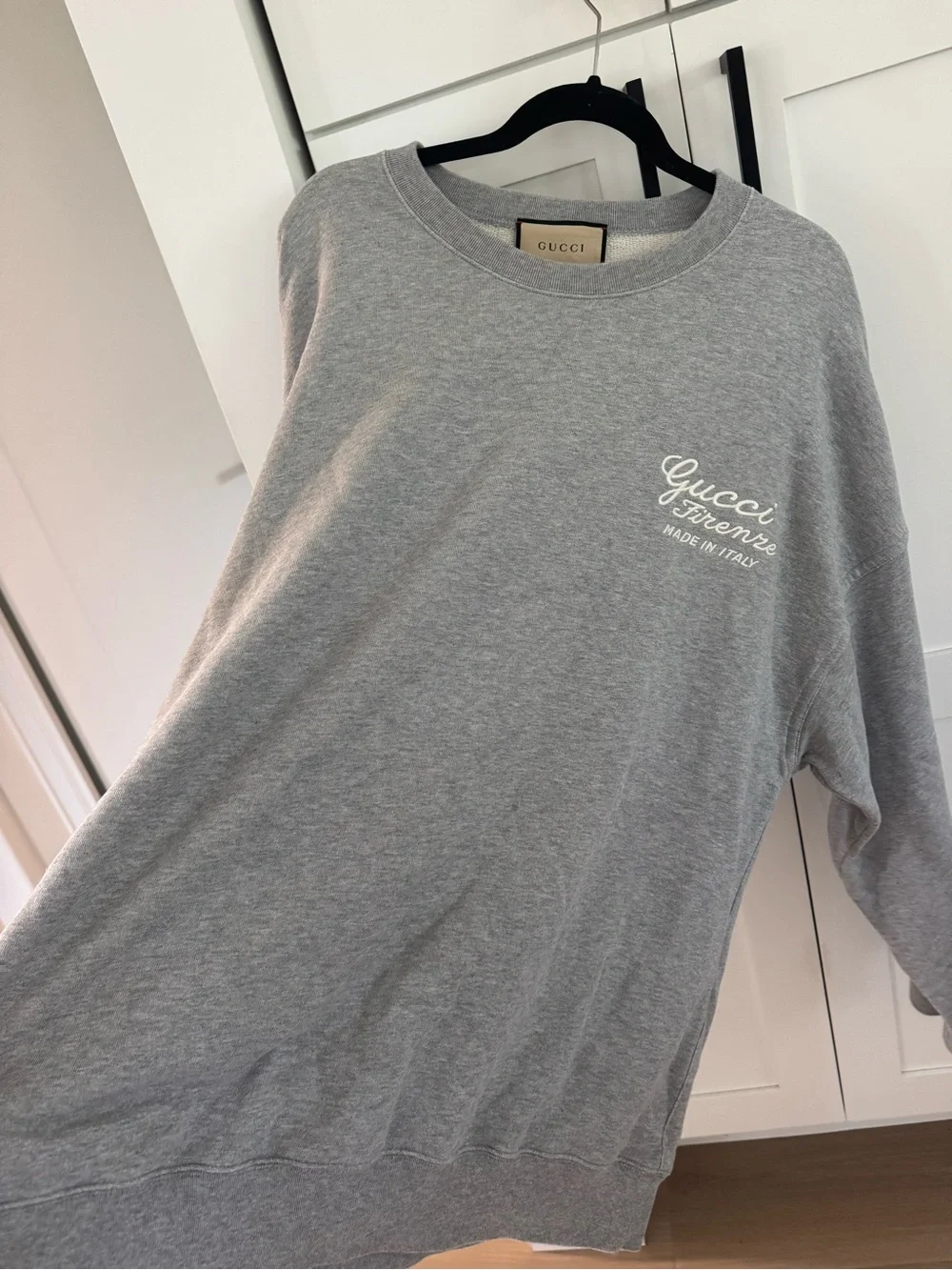 Gucci Grey Sweatshirt with White Firenze Embroidery